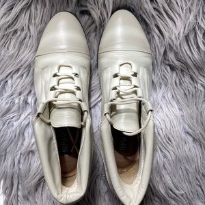 Pre Owned Prima Royale Women’s Cream Leather Lace Up Ankle Boots size 8